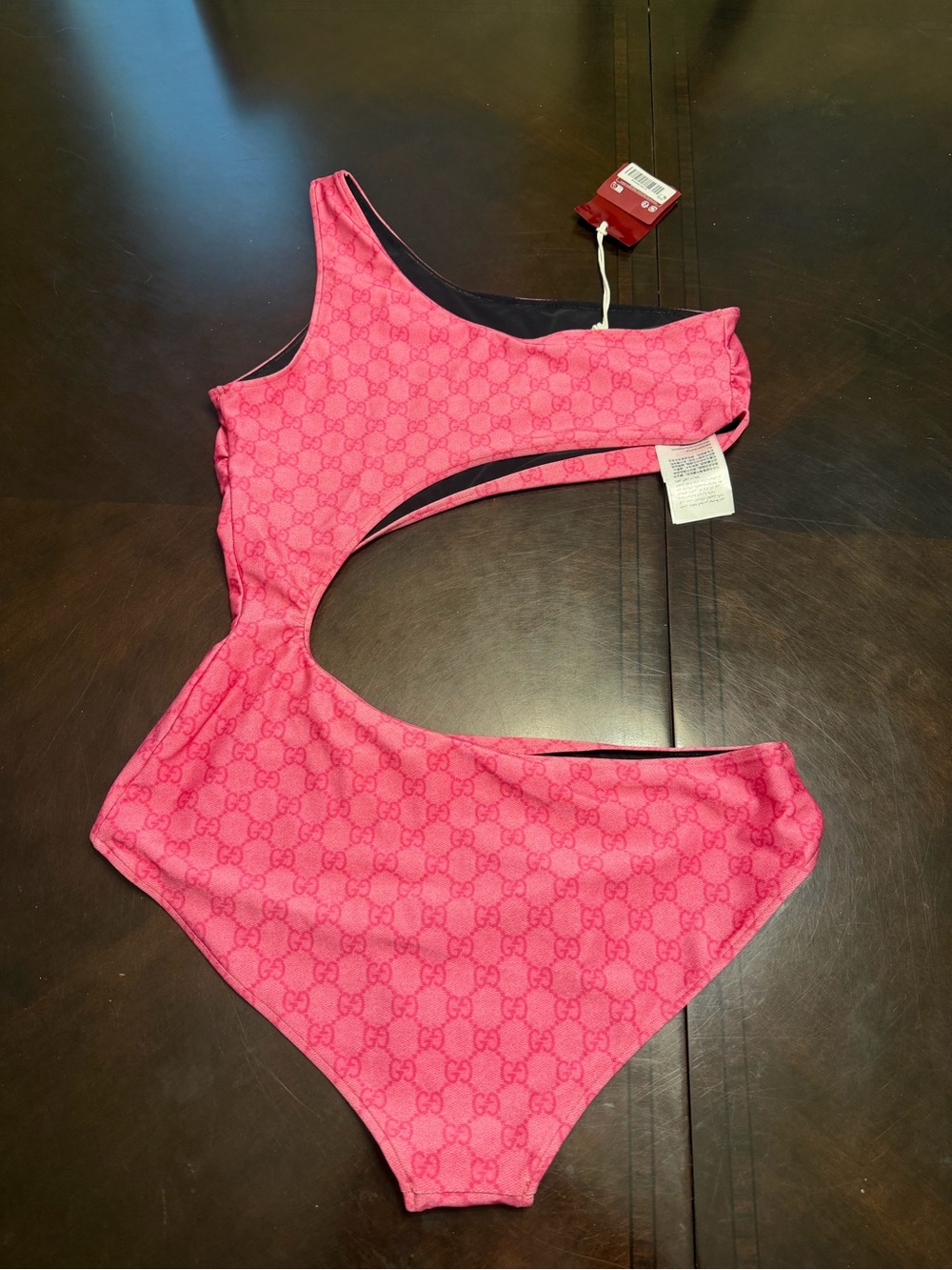 New Authentic Gucci GG Supreme Pink One Piece Swimsuit Size XL - Picture 7 of 15